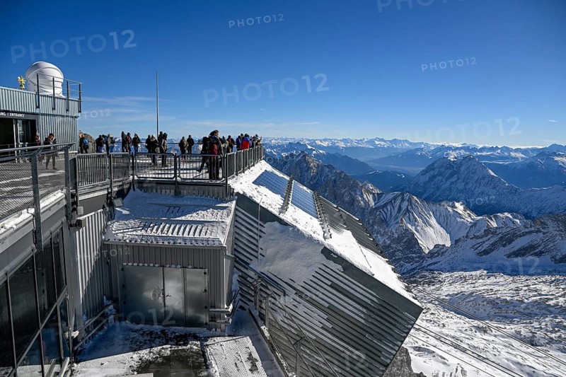 Mountain station of the cable car to the Zugspitze (2962 m), German side, Grainau municipality, Garmisch-Partenkirchen district, Bavaria, Germany
