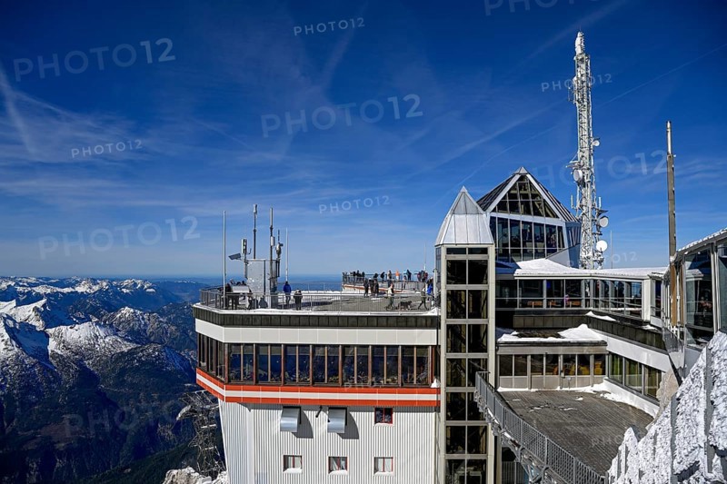 Mountain station of the Zugspitz cable car, Austrian side, municipality of Ehrwald, Reutte district, Tyrol, Austria