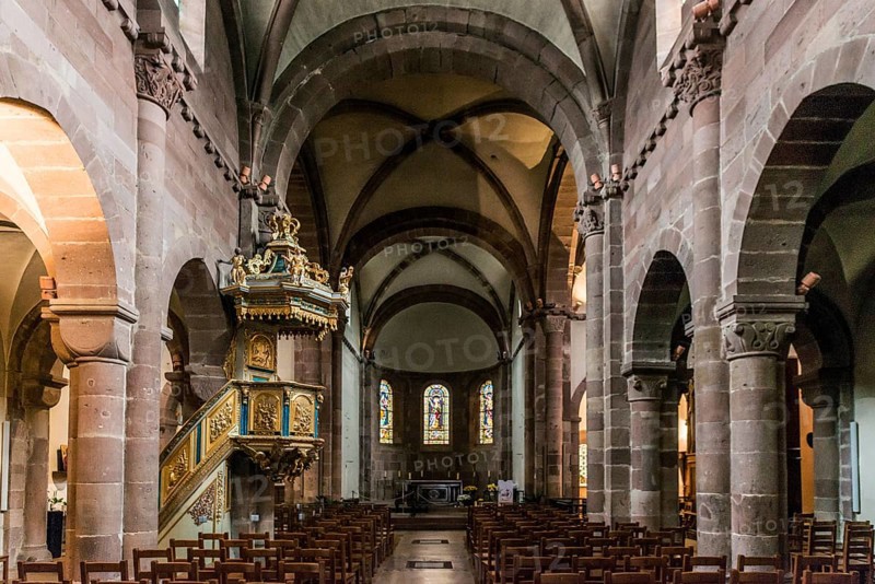 Interior view, Ã‰glise Sainte-Foy, Sélestat, Schlettstadt, Alsace, Bas-Rhin Department, France