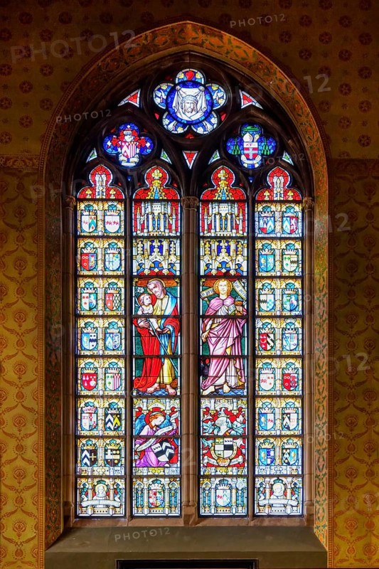 Holy Blood chapel, Figurative stained-glass window, Bruges, Belgium