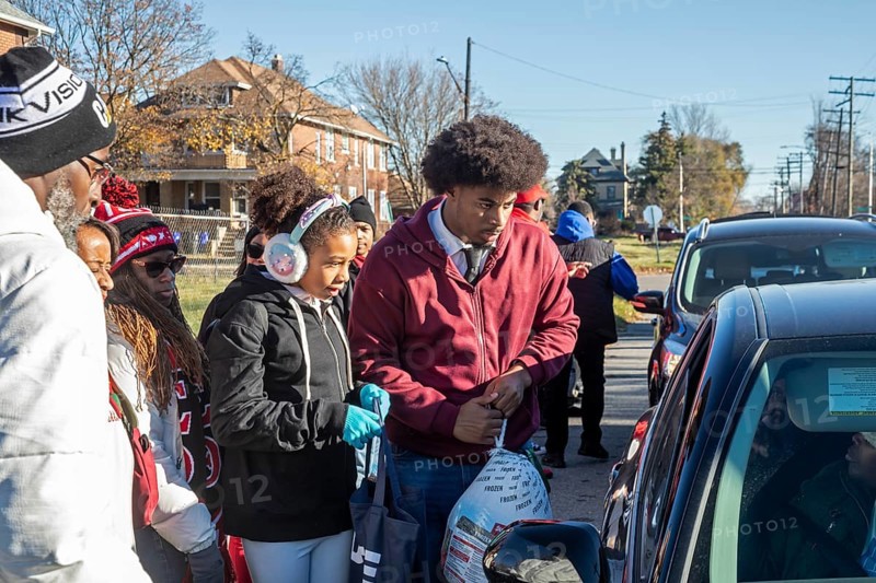 Detroit, Michigan, USA - 22 November 2025 - The Kappa Detroit Foundation distributed frozen turkeys and bags of food for Thanksgiving. The distribution was done by members of the Kappa Alpha Psi Fraternity and members of other African-American fraternities and sororities