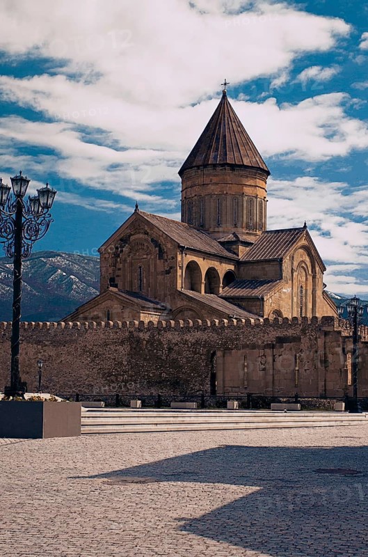 Svetitskhoveli, the main patriarchal cathedral of the Georgian Orthodox Church, erected in honor of the twelve Apostles in Mtskheta. It has been a UNESCO World Heritage Site since 1994