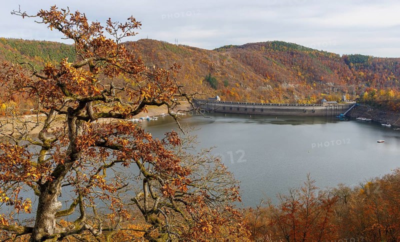 View of the Eder-Stausee dam, Hesse, Germany