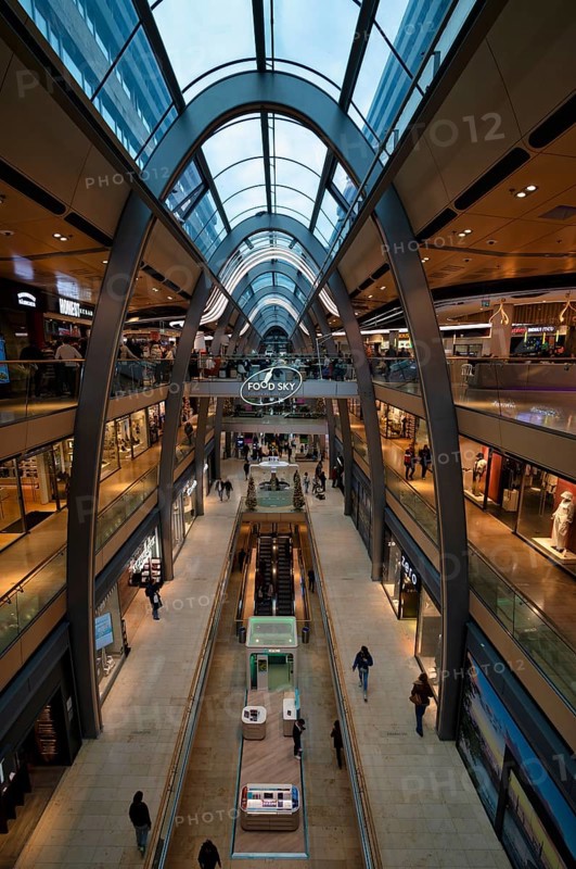 Interior view, shops, passers-by, Food Sky, shopping mall, Europa-Passage, Free and Hanseatic City of Hamburg, Germany
