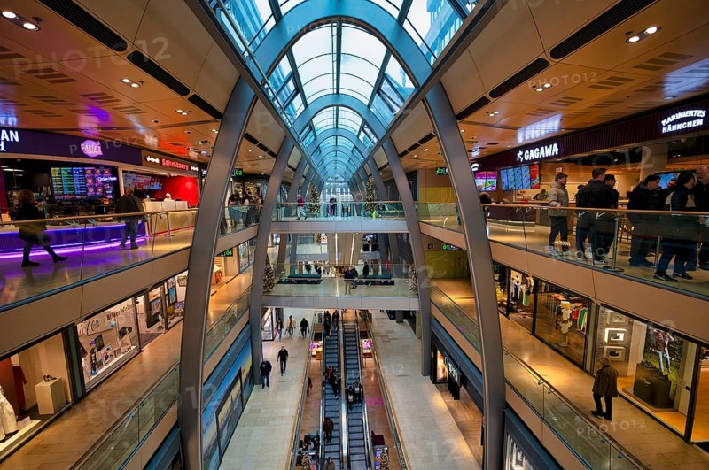 Interior view, shops, passers-by, Food Sky, shopping mall, Europa-Passage, Free and Hanseatic City of Hamburg, Germany