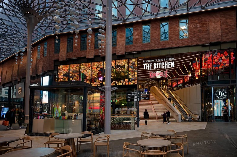Interior view, cinema, cinema, Kinopolis, The Kitchen, shops, passers-by, shopping mall, Westfield, Hamburg-Ãœberseequartier, Free and Hanseatic City of Hamburg, Germany