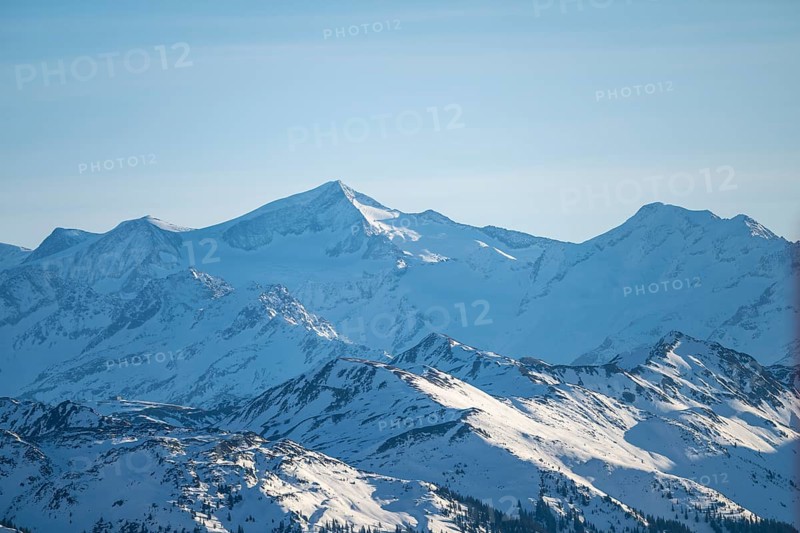Grossvenediger summit in winter, view from Hohe Salve, Tyrol, Austria