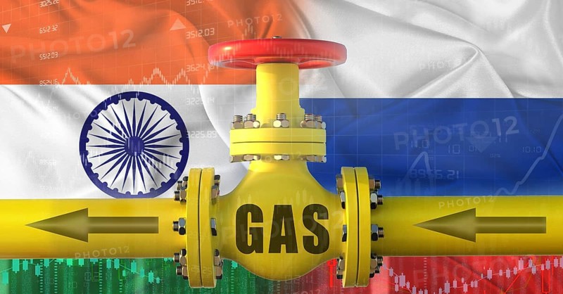 Russian gas export pipeline to India. Gas exports from Russia to India on financial chart