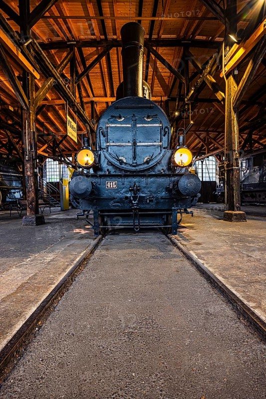 Legendary Austrian Southern Railway No. 415, pulled the court train of Empress Elisabeth, Sissi, Eisenbahnmuseum, Augsburg railway park, administrative district of Swabia, Bavaria, Germany