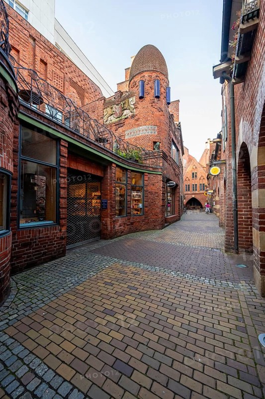 Brick houses in BöttcherstraÃŸe, Old Town, Bremen, Germany