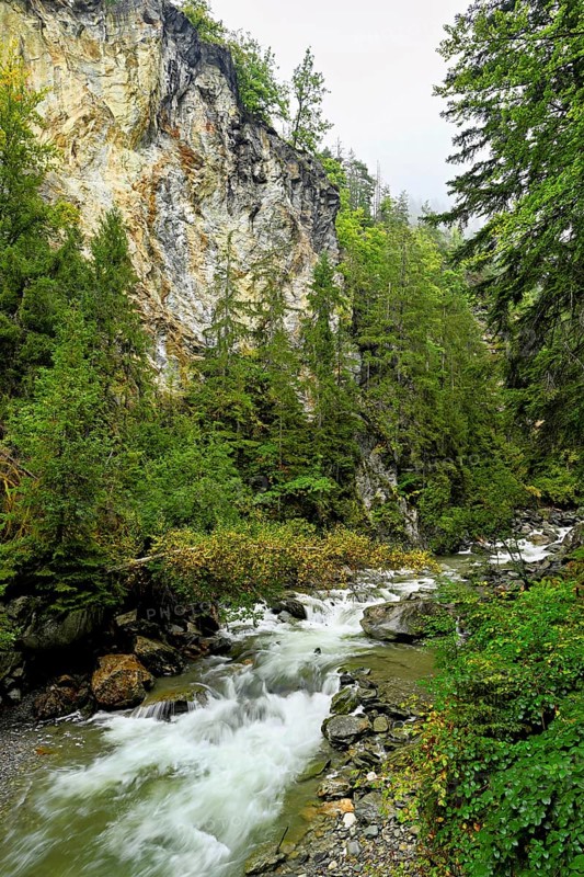 Diosaz mountain river in the gorge, Gorges de la Diosaz, Les Houches, Chamonix-Mont-Blanc, Haute-Savoie, France