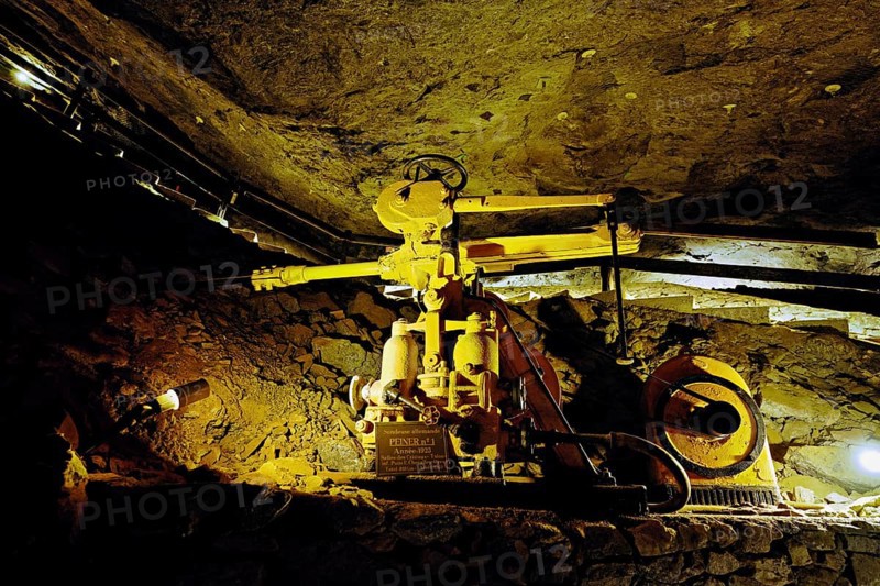 Old drilling machine, salt mine, Bex, Canton of Vaud, Switzerland