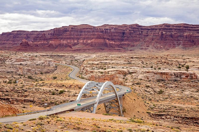 Hite, Michigan - The Hite Crossing Bridge carries Utah Highway 95 across the Colorado River at the north end of Glen Canyon in Glen Canyon National Recreation Area