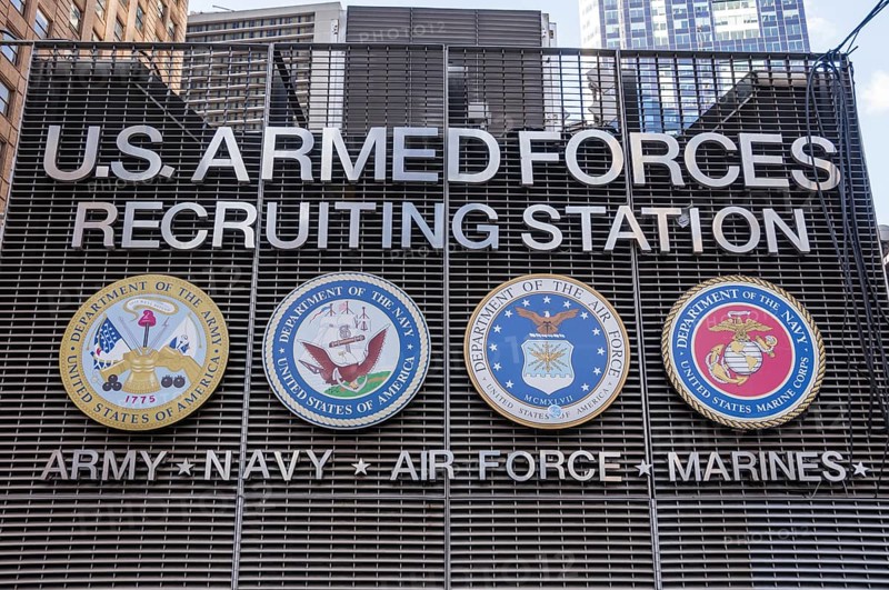 US Armed Forces Recruiting Office, Times Square, Manhattan, New York City, USA, North America