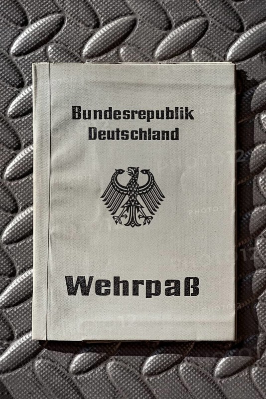 Official military passport, ID card for military service soldiers, military passport of the Federal Republic of Germany from 1976, period of the Cold War, Germany