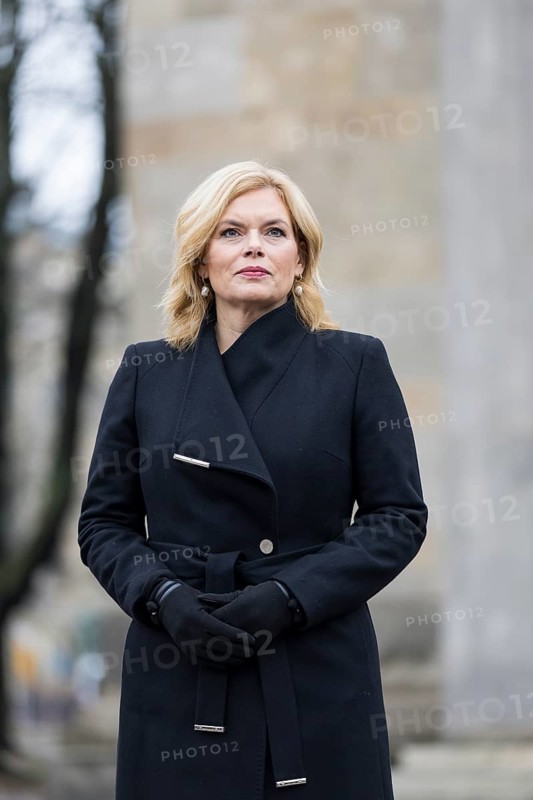 Julia Klöckner (President of the German Bundestag) in front of the Neue Wache after laying the wreath on Memorial Day in the Central Memorial of the Federal Republic of Germany for the Victims of War and Tyranny. Berlin, 16.11.2025