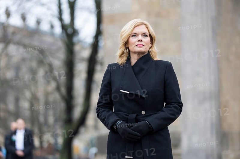 Julia Klöckner (President of the German Bundestag) in front of the Neue Wache after laying the wreath on Memorial Day in the Central Memorial of the Federal Republic of Germany for the Victims of War and Tyranny. Berlin, 16.11.2025