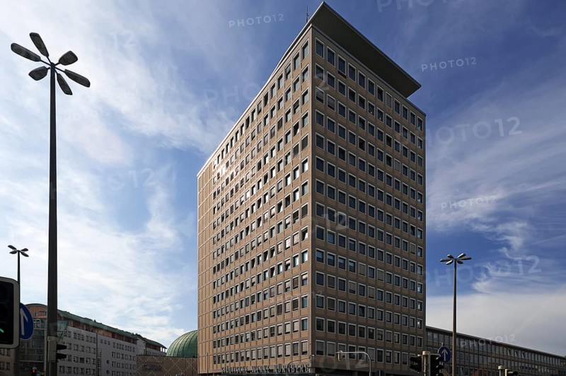 Listed PlÃ¤rrer Tower) from the 1950s, today EWAG Tower, Nuremberg, Middle Franconia, Bavaria, Germany