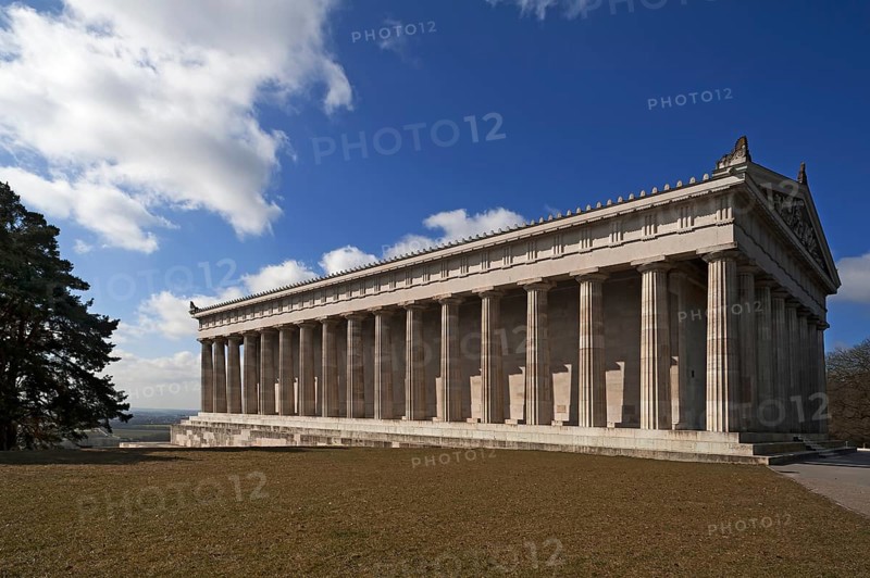 Valhalla Memorial was built as a Greek temple in the style of a Doric Peripteros, since 1842, honoring important personalities, Danube on the Danube, Upper Palatinate, Bavaria, Germany