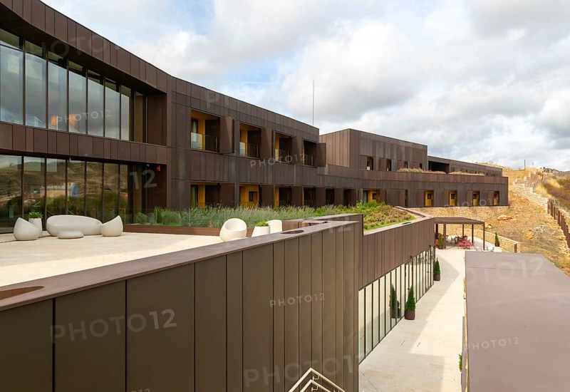 Modern architecture of new Parador de Molina de AragÃ³n, Guadalajara province, Castile-La Mancha, Spain