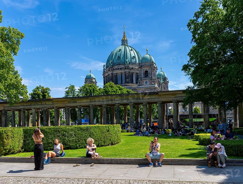 The arcades and the Berlin Cathedral on Museum Island, Berlin, Germany
