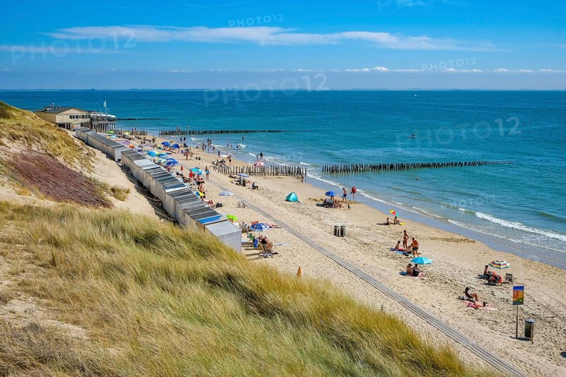 Westkapelle, Zeeland, Netherlands - Westkapelle beach near Domburg. Behind Strandpaviljoen Scheldezicht