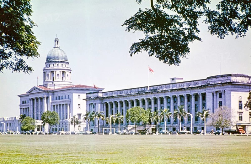Supreme Court and City Hall building, The Padang, Singapore, southeast Asia, c 1964