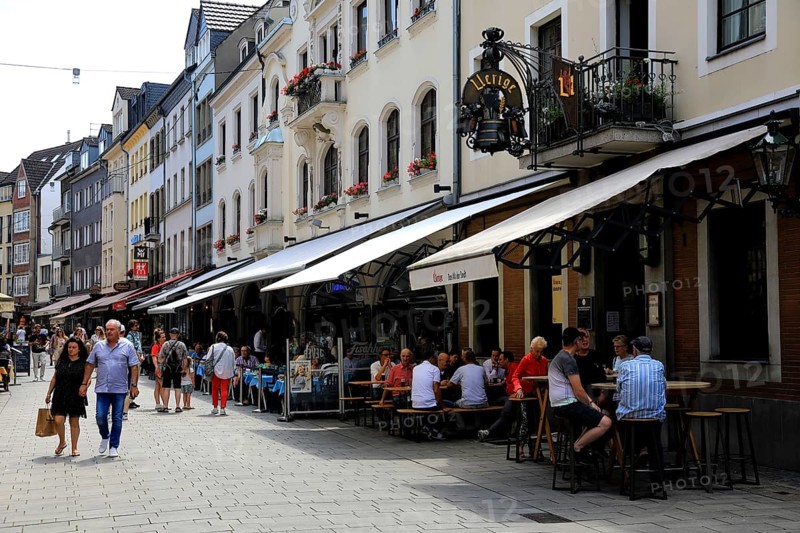 Uerige, the name of the Altbier brewed by Düsseldorfer Uerige Obergärige Hausbrauerei GmbH and the associated pub Zum Uerige in the historic centre of Düsseldorf, North Rhine-Westphalia, Germany