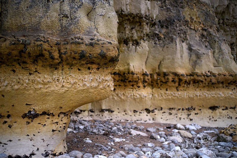 Rock formation, rocks, geological rock structures, pebbles, pebbles, Yport, Alabaster Coast, La Côte d'Albâtre, Normandy, Seine-Maritime, France