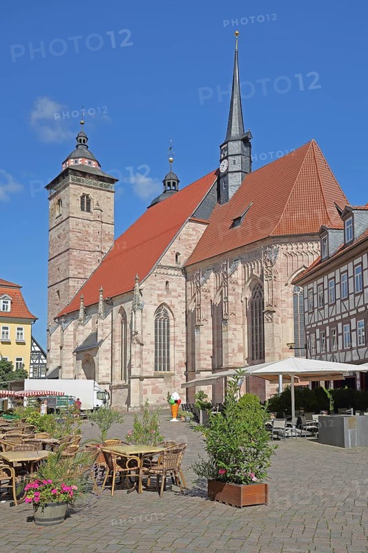 Late Gothic St George's Town Church, Altmarkt, Schmalkalden, Franconia, Thuringia, Germany