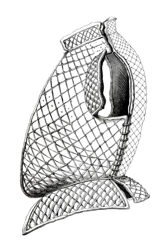 Brigantine, a type of scale armour in use since the 14th century, 1560, from the book The British Army, 1868, Historical, digitally restored reproduction from a 19th century original, Record date not stated