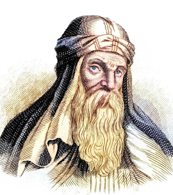 Basil of Caesarea, (born around 330 in Caesarea, Cappadocia, died 1 January 379) was an ascetic, bishop and theologian and one of the outstanding figures in late antique Christianity, from the book Crabbes Historical Dictionary, 1825, Historical, coloured, digitally restored reproduction from a 19th century original, Record date not stated