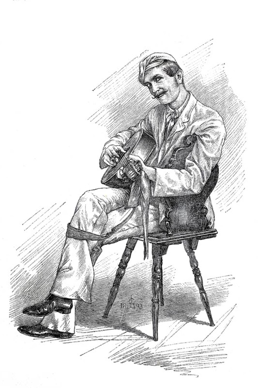 Types of small crooks, dodgy person, Pülcher, from Vienna around 1880, Musician, Historical, digitally restored reproduction from a 19th century original, Record date not stated