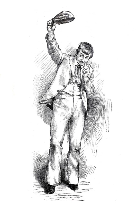 Types of petty crooks, dodgy person, Pülcher, from Vienna around 1880, musician, rogue, Historical, digitally restored reproduction from a 19th century original, Record date not stated