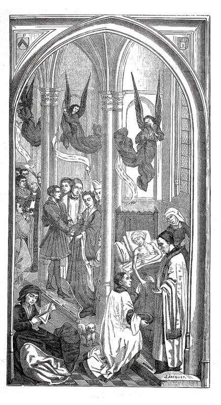 The Order, Marriage and Extreme Unction, after a triptych by Rogier van der Weyden, Historical, digitally restored reproduction from a 19th century original, Record date not stated