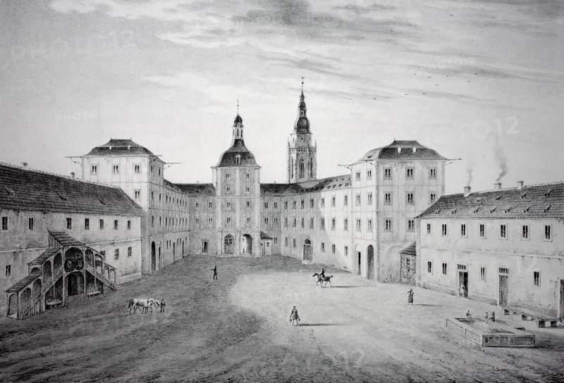 Ehrenburg Castle in 1810, Coburg, Upper Franconia, Bavaria, Germany, Historical, digitally restored reproduction from a 19th century original, Record date not stated