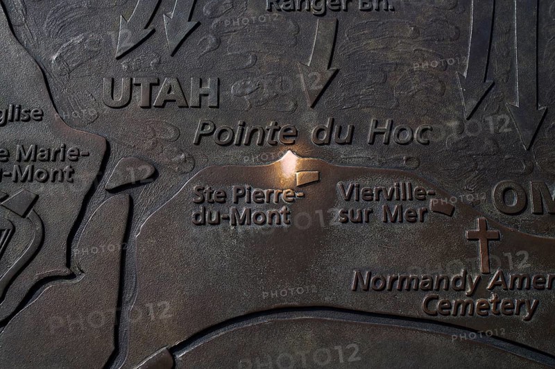 Site plan, relief, map, visitor information, Pointe du Hoc, memorial site, memorial for US Ranger, Cricqueville-en-Bessin, D-Day, Operation Overlord, Omaha Beach, Utah Beach, Normandy, Calvados, France