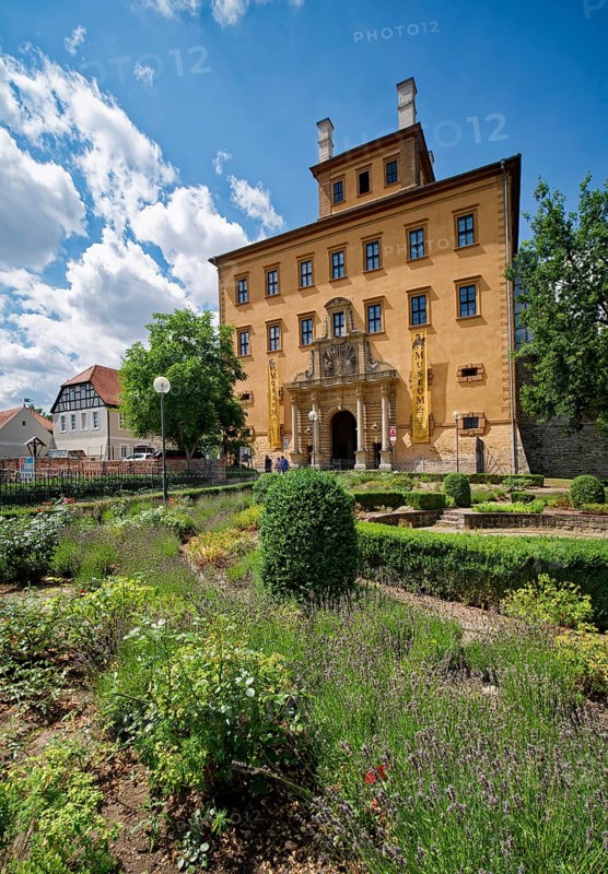 Dalmatian Garden and Gatehouse, Castle Park, Museum Zeitzer Schloss Moritzburg, early baroque style, Zeitz, Saxony-Anhalt, Germany