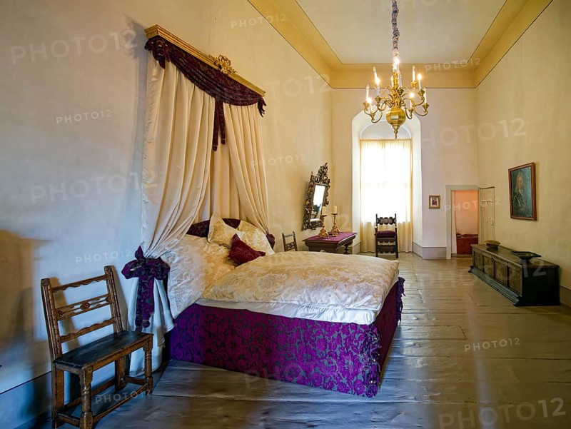 Bedchamber, Museum Zeitzer Schloss Moritzburg, early baroque style, interior, Zeitz, Saxony-Anhalt, Germany
