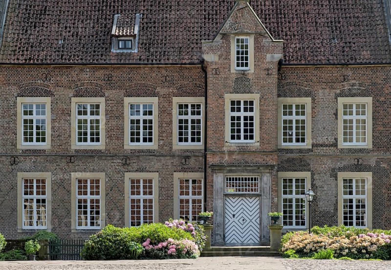 Moated castle Haus Welbergen, Ochtrup, Welbergen, Münsterland, North Rhine-Westphalia, Germany