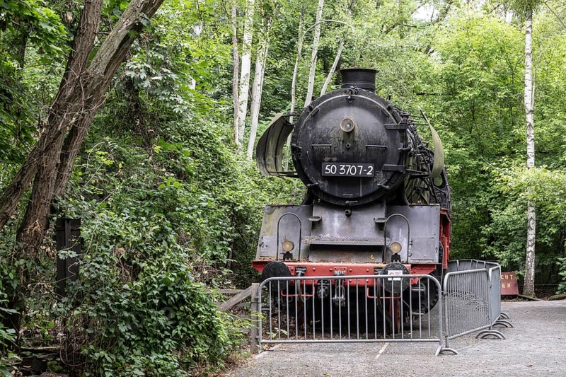 Old steam locomotive in the Schöneberger Südgelände nature park Park, Berlin, Germany
