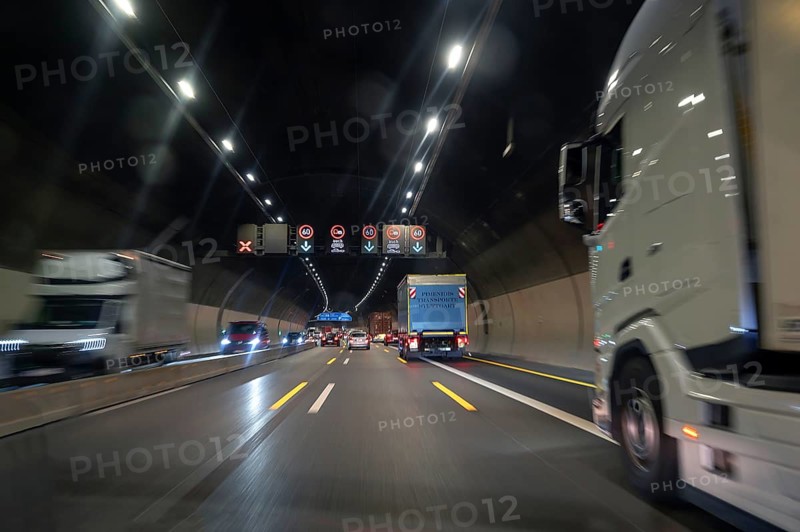 Traffic in the Engelberg Tunnel on the A 81 motorway, Baden-Württemberg, Germany