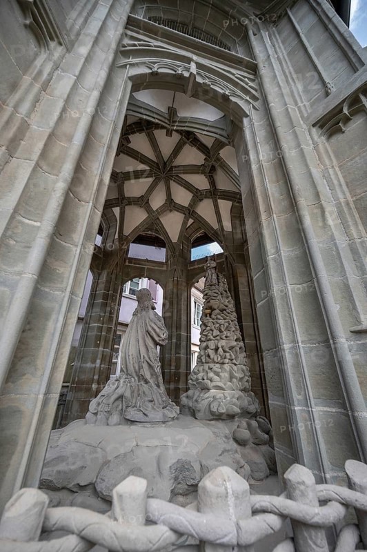 Jesus on the Mount of Olives around 1500, last restoration 2015 at St Nicholas Minster, Überlingen, Baden-Württemberg, Germany