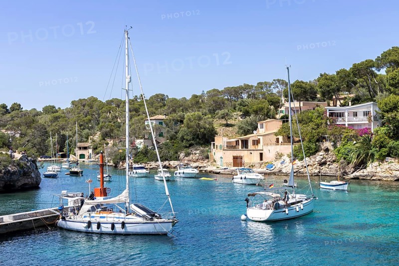 Bay of Cala Figuera on Majorca with sailing boats holiday by the sea trip in Cala Figuera, Spain