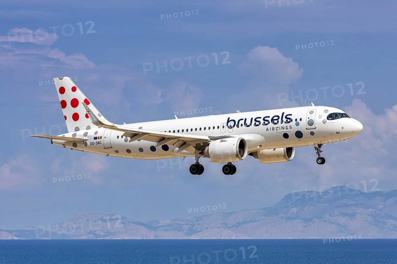 A Brussels Airlines Airbus A320neo aircraft with the registration number OO-SBC at Rhodes Airport, Greece