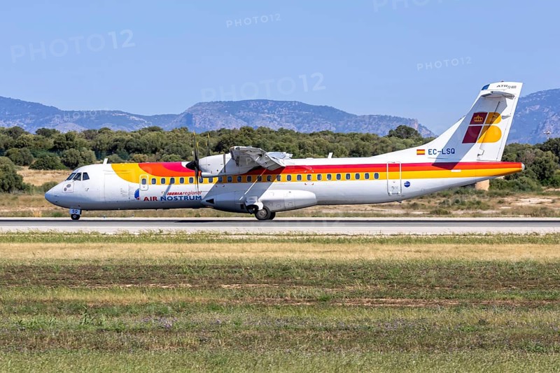 An ATR 72-600 aircraft of Iberia Regional Air Nostrum with the registration EC-LSQ at Palma de Majorca Airport, Spain