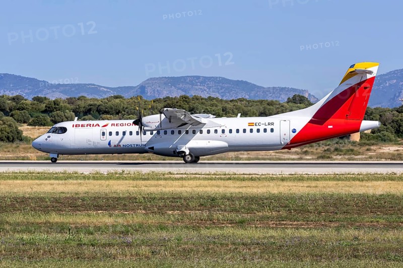 An ATR 72-600 aircraft of Iberia Regional Air Nostrum with the registration EC-LRR at Palma de Majorca Airport, Spain