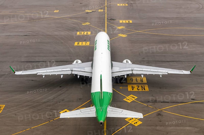 An EVA Air Airbus A321 aircraft with registration number B-16212 at Chek Lap Kok Airport (HKG) in Hong Kong, China