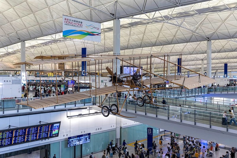 Terminal of Chek Lap Kok Airport (HKG) in Hong Kong, China