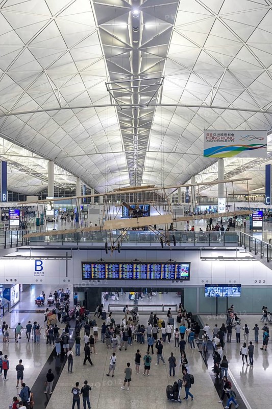 Terminal of Chek Lap Kok Airport (HKG) in Hong Kong, China